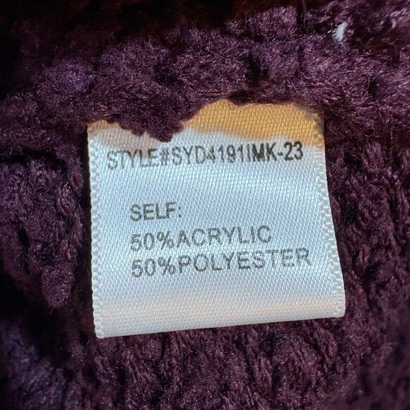 Altar’d State Chenille Sweater Womens M NWT Burgundy Cozy Soft Boho Cottagecore - Picture 6 of 9